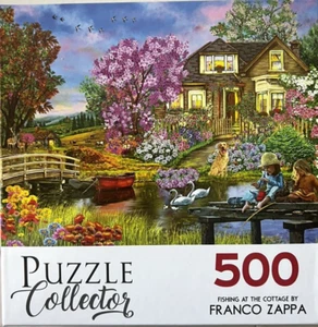 "NEW" FISHING AT THE COTTAGE - 500 PIECE PUZZLE - SIZE 24" X 18" - Picture 1 of 3