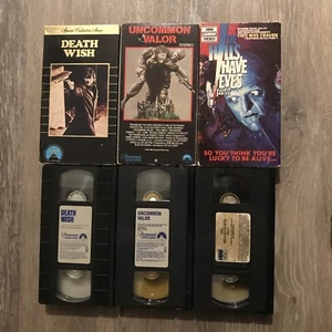 Death Wish, Uncommon Valor, &The Hills Have Eyes Part2 VHS Tapes - Picture 1 of 2