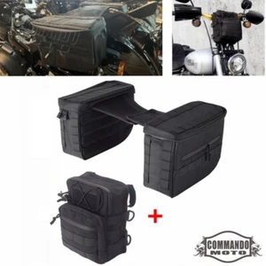 Alforjas estilo club bolsa de manillar para Harley Dyna Softail Sportster Street Bob - Imagen 1 de 10