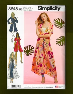 NEW Duster, Beach Cover-Up, Kimono Sewing Pattern (Sizes 14-22) Simplicity 8648 - Picture 1 of 6