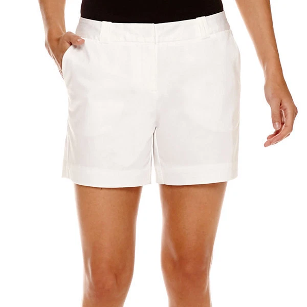 Worthington White Sateen Shorts Size 2P New Modern Fit - Image 1 of 1