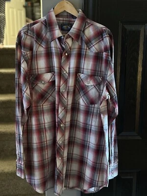 NUEVO CON ETIQUETAS Camisa Para Hombre XLT Falcon Bay Western Plaid Pearl A Presión Roja Negra y Gris Foto 1 de 4