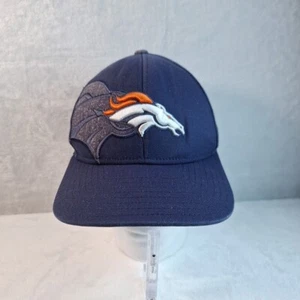 Denver Broncos Reebok NFL Team Apparel Navy Blue Baseball Hat - Small/Medium NFL - Picture 1 of 9