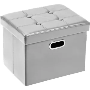 Ottomane mit Stauraum Rechteckig Leder Ottomane Fußstütze Fußhocker 17x13x13in... - Bild 1 von 10