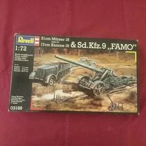21 cm Morser 18 oder / or 17cm kanone 18 & Sd.Kfz.9 "Famo" - SCALA 1/72 Revell - Foto 1 di 1