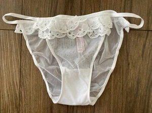Victoria's Secret Panties String Bikini Panty Dream Angels White Ruffle Medium M - Picture 1 of 10