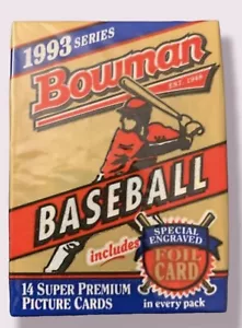(1) 1993 Bowman Baseball Factory Sealed Wax Pack From Hobby Box (Jeter Rookie?) - Picture 1 of 4