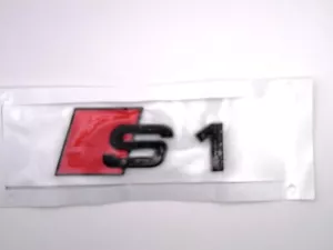 Audi S1 Gloss Black Badge Small Emblem Tailgate Boot Lid - Picture 1 of 1