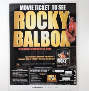 2006 Rocky Balboa Laminated Movie Ticket Promo Movie Cash Insert Sylvester Stall - Picture 1 of 8