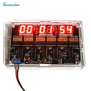 6-bit Digital Circuit Clock Kit DIY Electronic Clock Soldering Practice w/ Case - Picture 1 of 34