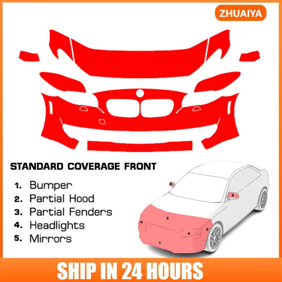 8.5Mil PreCut Paint Protection Film Clear Bra PPF Kit For BMW 5 Series 2011-2013 - Image 1 of 4