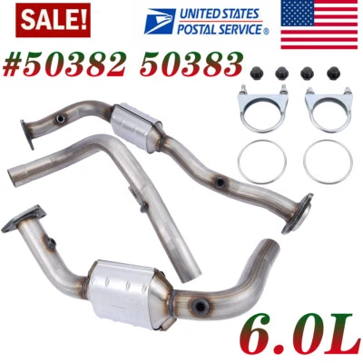 #50382&50383 Catalytic Converter For Hummer H2 6.0L 2003 2004 2005 2006 Bank1&2 - Imagem 1 de 4