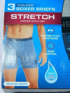Hanes Tagless Regular Length Stretch Boxer Briefs - 3 CT - Sm (28-30) - NIP - Picture 1 of 5