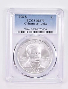 MS70 1998-S Black Patriot Commemorative Silver Dollar PCGS - Picture 1 of 5