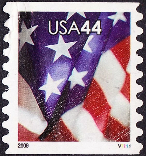 US - 2009 - 44 Cents US Flag Self-Adhesive Coil #4394 Plate Single Plate # V1111 - Image 1 of 1