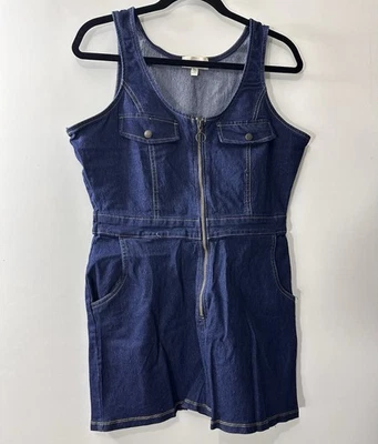 Vestido mameluco de mezclilla Derek Heart XL para mujer sin mangas cierre de cremallera nuevo de moda Foto 1 de 4