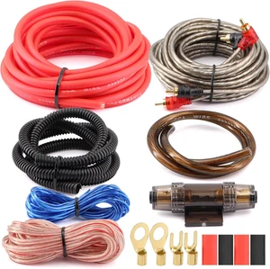 Kit Cablaggio Installazione Amplificatore 8 Gauge - 800W Kit Cablaggio Amplificatore Auto Potenza, Groun - Foto 1 di 15