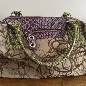 Jessica Simpson Women's Brown/Purple Handbag Tote / Purse - Picture 1 of 18