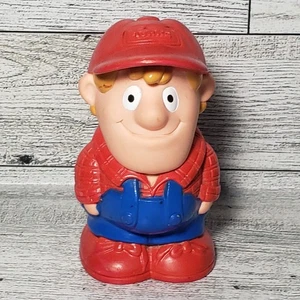 Tonka 1992 Figure Farmer Man Red Hat Blue Overalls 3in Lot Of 2 Yellow Blue Toy - Picture 1 of 5