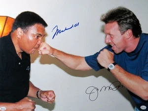 Muhammad Ali Joe Montana Autographed 16X20 Photo Punch JSA OA 7811548 - Picture 1 of 2