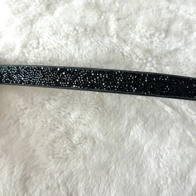 WHITE HOUSE BLACK MARKET | Rhinestoned Leather Belt Black Sz Small - Image 1 of 4