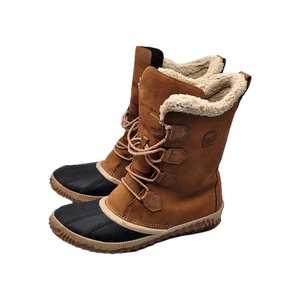 Sorel Damen Schneestiefel Leder Gummi wasserdicht hellbraun Größe 11 NL3146-286 - Bild 1 von 7