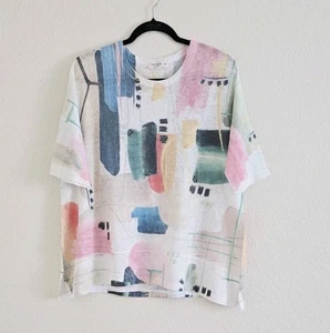 Jess & Jane Abstrakter Druck Dolman Ärmel Top Gr. M Wearable Art Strand Küste - Bild 1 von 6