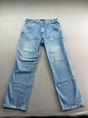 Pantalones de mezclilla azul estilo carpintero Saddlebred para hombre 36x34 8933 Hammer Loop ropa de trabajo Foto 1 de 4