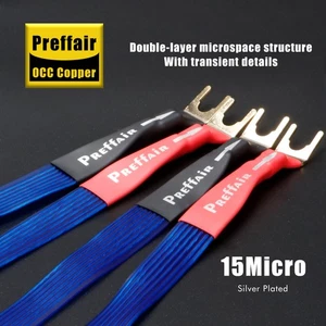 4 Stück OCC Kupfer Versilbert HiFi Audio Jumper Kabel Lautsprecherkabel Bananenstecker - Bild 1 von 34