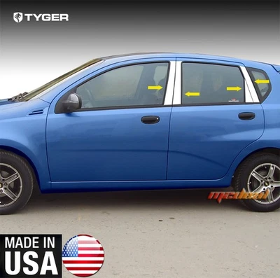 TYGER Fits 2009-2015 Chevy Aveo Hatchback 8PC W/Triangle Piece Pillar Post - Image 1 of 4