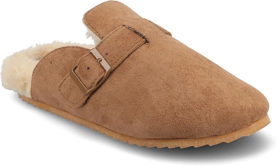 NiB Journee Women's Ardenn Slip On Buckle Slippers Brown Size L (9-10) $50 1C442 - Image 1 of 4