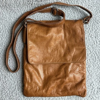 Vera Pelle Crossbody Messenger Bag Tan Leather Made in Italy - Image 1 of 4