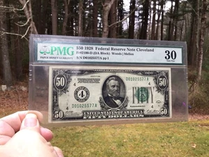 $50 1928 Federal Reserve Note Cleveland,Ohio Woods/Mellon PMG 30 Very Fine - Picture 1 of 8
