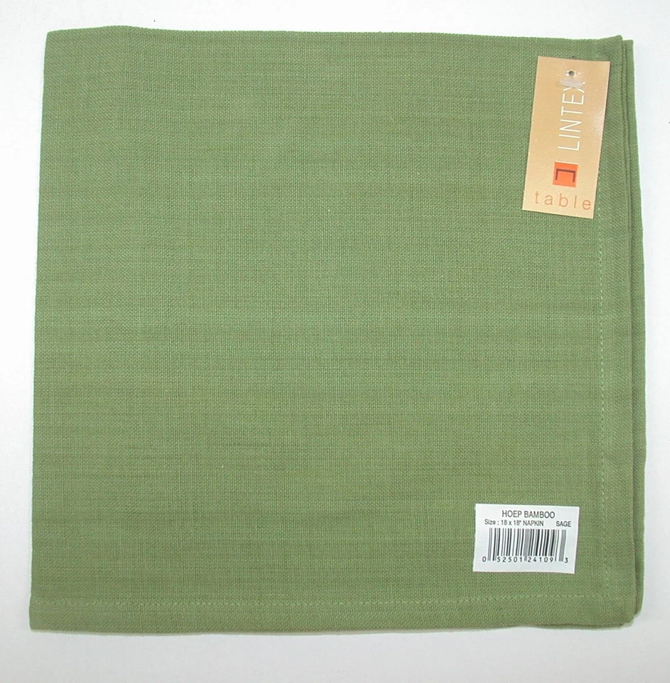 (6) Servilletas Lintex 100 % algodón ~ Hoep bambú verde salvia ~ 18" x 18" **NUEVO** Foto 1 de 1