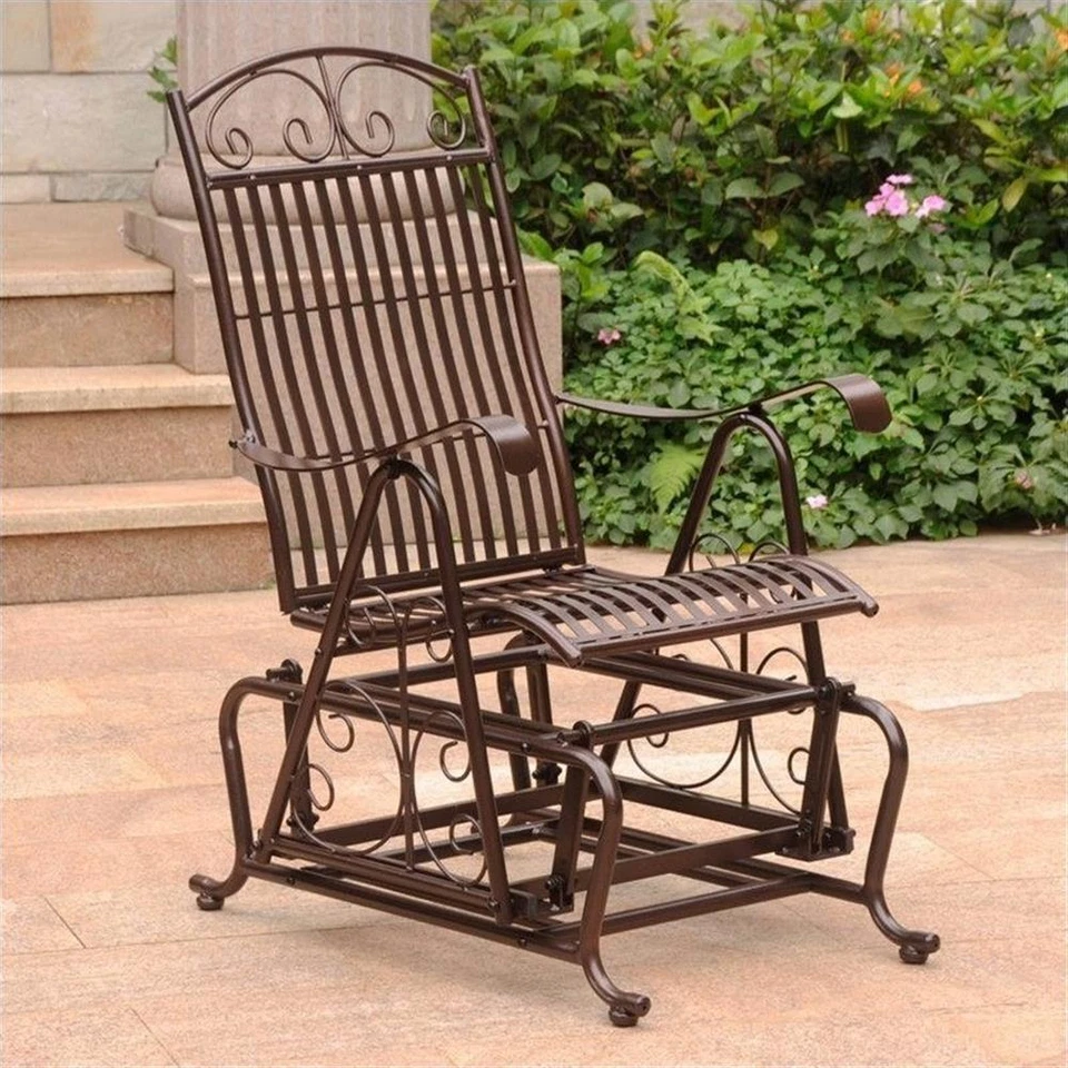 Pemberly Row Single Iron Patio Glider in Bronze Foto 1 de 1