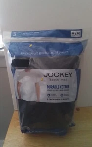Jockey Essentials Black Crew Neck Men's T Shirts 3 Pack Size Medium - Picture 1 of 2