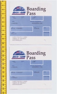 DAN AIR Boarding Pass - air company - airlines - 2 tickets London 90s - Foto 1 di 1