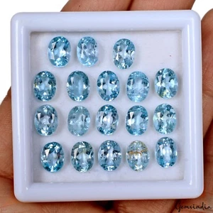 VVS 18 Piezas Topacio Azul Cielo Natural Grado Superior 8x6mm Corte Ovalado Piedras Preciosas Calibradas - Imagen 1 de 9