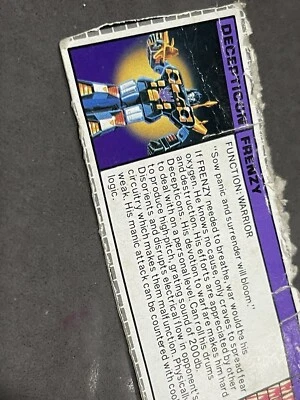 Frenzy Action Figure Tech Specs 1985 Vintage Transformers G1 lots available - Image 1 of 3