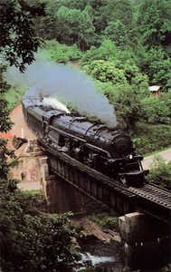 Norfolk & Western 1218 Blue Ridge Loops Mill Creek, Old Fort, NC Vintage PC - Bild 1 von 2