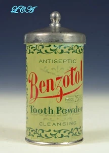 Antiguo POLVO DENTAL BENZOTOL lata BUTTE MONTANA - FINLEN DRUG Co - Imagen 1 de 4