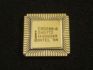 Vintage C80286-6 Intel Microprocessor CPU Gold Clean Working NOS Xlnt! 80286 286 - Bild 1 von 3