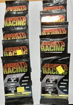 10 Packs 1992 Collect-A-Card Andretti Racing Collector Cards ￼- Factory Sealed - Image 1 of 4