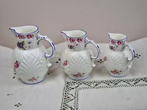 Set of 3 Vintage Collectables Coalport The Caughley Mask - Head Jug Blue Floral - Picture 1 of 10