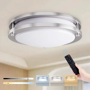LED Ceiling Light Flush Mount 12in. Dimmable 5 Color Selectable 5000K Adjustable - Picture 1 of 15