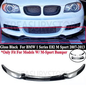 For BMW E82 128i 135i M Sport 07-2013 Front Bumper Lip Splitter Kit Glossy Black - Picture 1 of 8