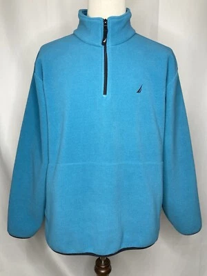 Nautica 1/4 Zip Sweatshirt Pullover Fleece Blue Mens XL Outdoors Warm Hiking Ski Foto 1 de 4