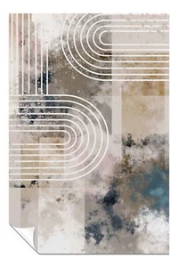 Abstract White Nordic Patterns Artistic Poster Wall Art Home Decor - Picture 1 of 4