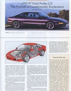 1993 1994 1995 1996 1997 FORD PROBE GT 3 pg Color Article - Bild 1 von 2