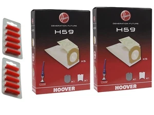 HOOVER Genuine H59 Paper Dust Bags Exhaust Filter Pre Motor Filters x 10 + Fresh - Picture 1 of 2